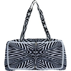 Fractal Star Mandala Black And White Multi Function Bag by uniart180623