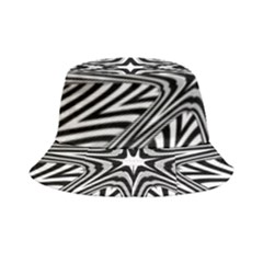 Fractal Star Mandala Black And White Bucket Hat by uniart180623