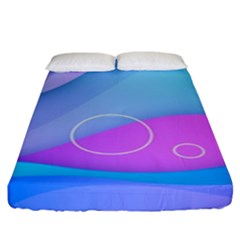 Colorful Blue Purple Wave Fitted Sheet (king Size) by uniart180623