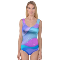 Colorful Blue Purple Wave Princess Tank Leotard  by uniart180623