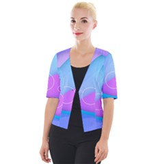 Colorful Blue Purple Wave Cropped Button Cardigan by uniart180623