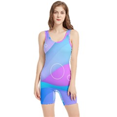 Colorful Blue Purple Wave Women s Wrestling Singlet by uniart180623