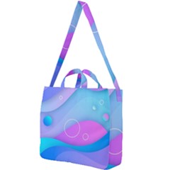 Colorful Blue Purple Wave Square Shoulder Tote Bag