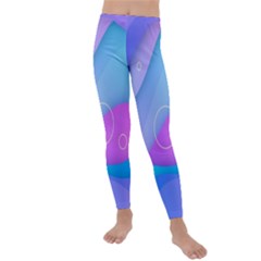 Colorful Blue Purple Wave Kids  Lightweight Velour Leggings by uniart180623