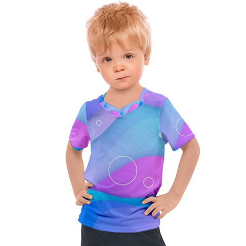 Colorful Blue Purple Wave Kids  Sports Tee by uniart180623