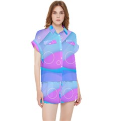 Colorful Blue Purple Wave Chiffon Lounge Set