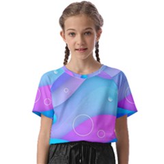 Colorful Blue Purple Wave Kids  Basic Tee by uniart180623