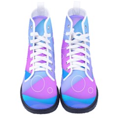 Colorful Blue Purple Wave Men s High-top Canvas Sneakers