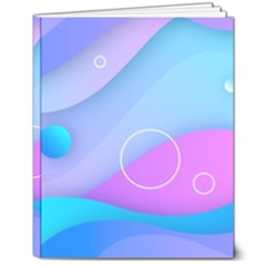 Colorful Blue Purple Wave 8  X 10  Hardcover Notebook