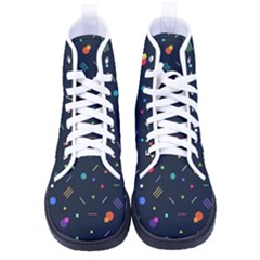 Abstract Minimalism Digital Art Abstract Men s High-top Canvas Sneakers