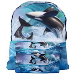 Orca Wave Water Underwater Sky Giant Full Print Backpack by uniart180623