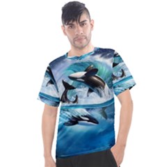 Orca Wave Water Underwater Sky Men s Sport Top by uniart180623