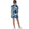 Orca Wave Water Underwater Sky Kids  Asymmetric Collar Dress View2