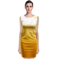 Texture Pattern Macro Glass Of Beer Foam White Yellow Sleeveless Velvet Midi Dress by uniart180623