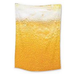 Texture Pattern Macro Glass Of Beer Foam White Yellow Large Tapestry by uniart180623