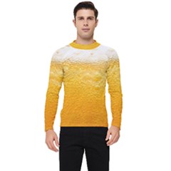 Texture Pattern Macro Glass Of Beer Foam White Yellow Men s Long Sleeve Rash Guard by uniart180623