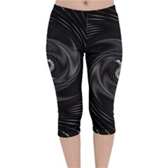 Abstract Mandala Twirl Velvet Capri Leggings  by uniart180623