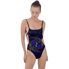 Manadala Twirl Abstract Tie Strap One Piece Swimsuit by uniart180623