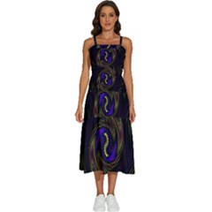 Manadala Twirl Abstract Sleeveless Shoulder Straps Boho Dress by uniart180623