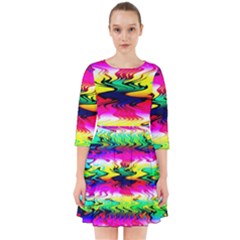 Waves Of Color Smock Dress by uniart180623