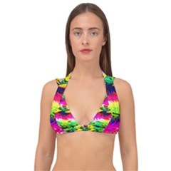 Waves Of Color Double Strap Halter Bikini Top by uniart180623