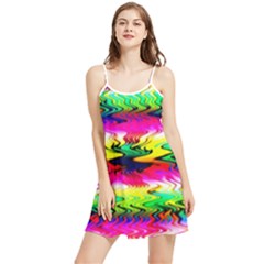 Waves Of Color Summer Frill Dress by uniart180623