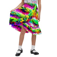 Waves Of Color Kids  Ruffle Flared Wrap Midi Skirt