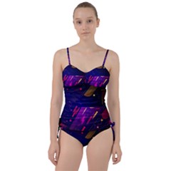 Colorful Abstract Background Creative Digital Art Colorful Geometric Artwork Sweetheart Tankini Set by uniart180623