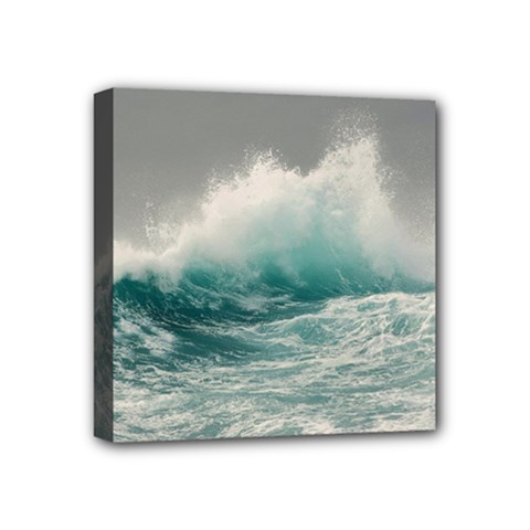 Big Storm Wave Mini Canvas 4  X 4  (stretched) by uniart180623