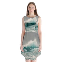 Big Storm Wave Sleeveless Chiffon Dress   by uniart180623