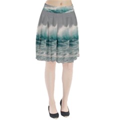 Big Storm Wave Pleated Skirt by uniart180623