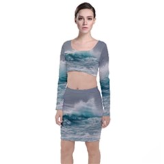 Big Storm Wave Top And Skirt Sets by uniart180623