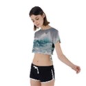 Big Storm Wave Tie Back Short Sleeve Crop Tee View2