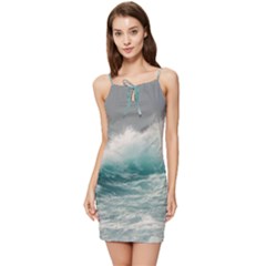 Big Storm Wave Summer Tie Front Dress by uniart180623