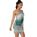 Big Storm Wave Long Sleeve One Shoulder Mini Dress View3