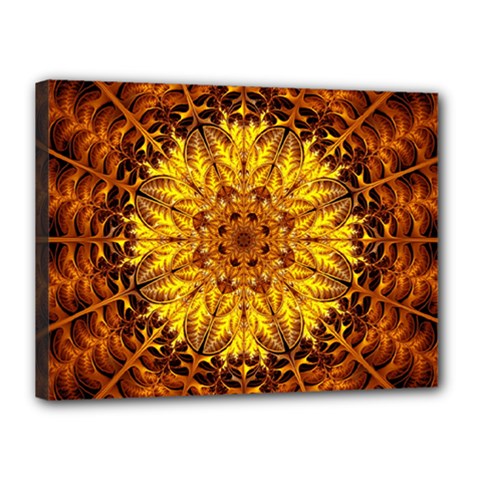 Abstract Gold Mandala Yellow Canvas 16  X 12  (stretched) by uniart180623