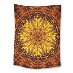 Abstract Gold Mandala Yellow Medium Tapestry by uniart180623