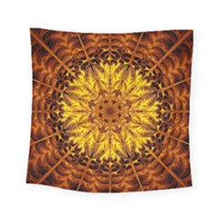 Abstract Gold Mandala Yellow Square Tapestry (small) by uniart180623