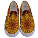 Abstract Gold Mandala Yellow Kids  Canvas Slip Ons View1