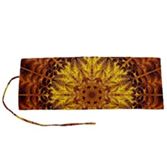 Abstract Gold Mandala Yellow Roll Up Canvas Pencil Holder (s) by uniart180623