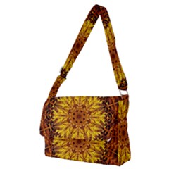 Abstract Gold Mandala Yellow Full Print Messenger Bag (m) by uniart180623