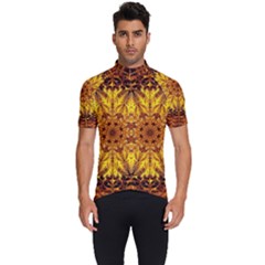 Abstract Gold Mandala Yellow Men s Short Sleeve Cycling Jersey by uniart180623