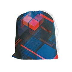 Minimalist Abstract Shaping Abstract Digital Art Minimalism Drawstring Pouch (xl) by uniart180623