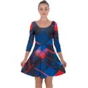 Minimalist Abstract Shaping Abstract Digital Art Minimalism Quarter Sleeve Skater Dress View1