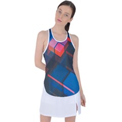 Minimalist Abstract Shaping Abstract Digital Art Minimalism Racer Back Mesh Tank Top