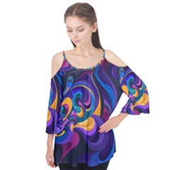 Colorful Waves Abstract Waves Curves Art Abstract Material Material Design Flutter Sleeve Tee 