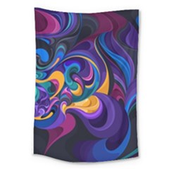 Colorful Waves Abstract Waves Curves Art Abstract Material Material Design Large Tapestry by uniart180623