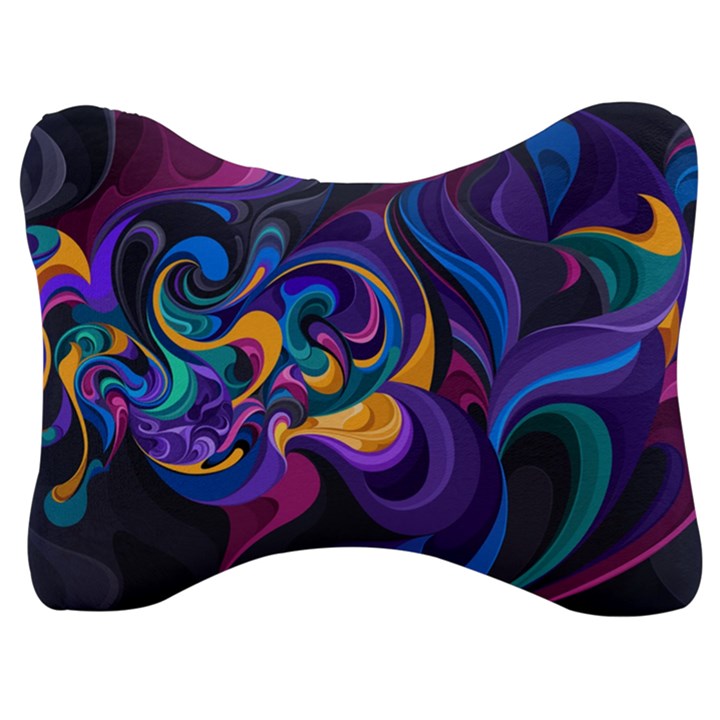 Colorful Waves Abstract Waves Curves Art Abstract Material Material Design Velour Seat Head Rest Cushion