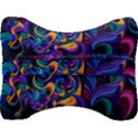 Colorful Waves Abstract Waves Curves Art Abstract Material Material Design Velour Seat Head Rest Cushion View2