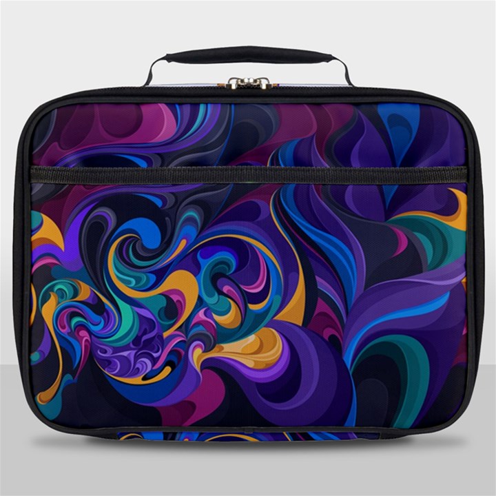 Colorful Waves Abstract Waves Curves Art Abstract Material Material Design Full Print Lunch Bag